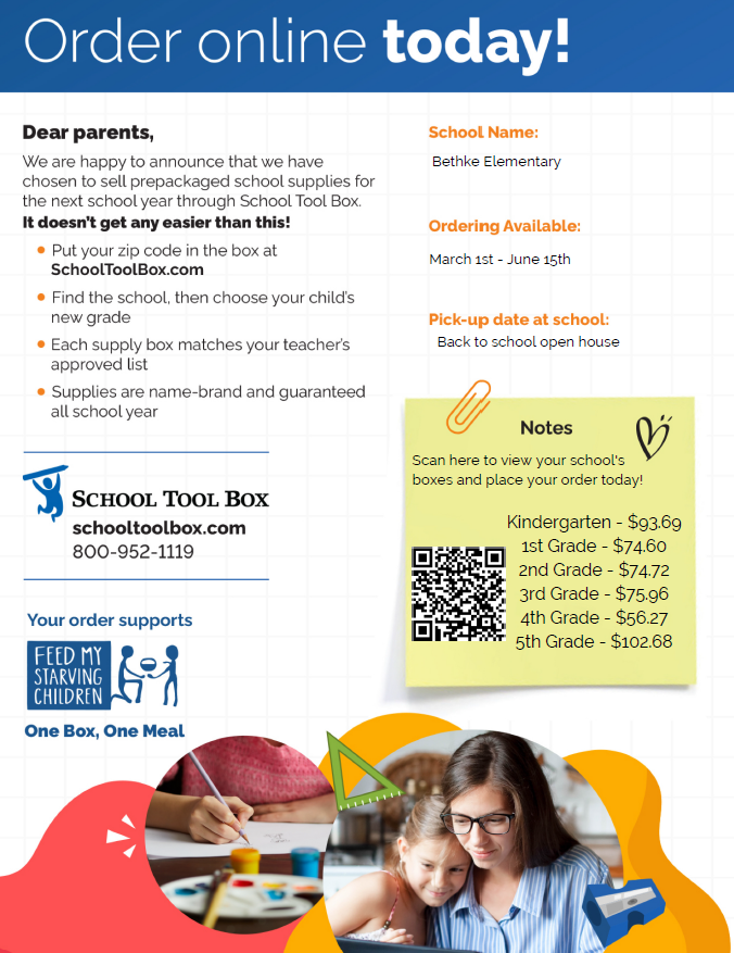 School Tool Box Ordering Information