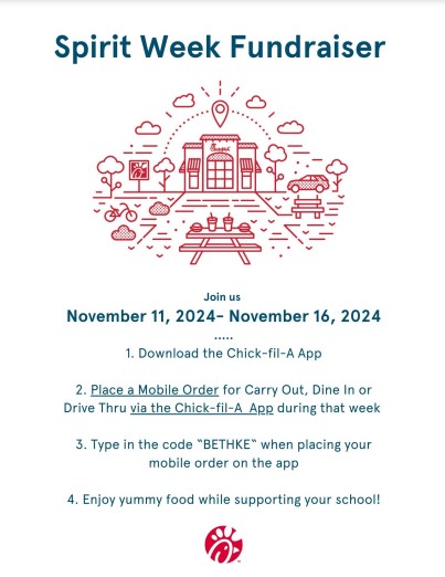 Chick Fila Spirit Week November 11-16