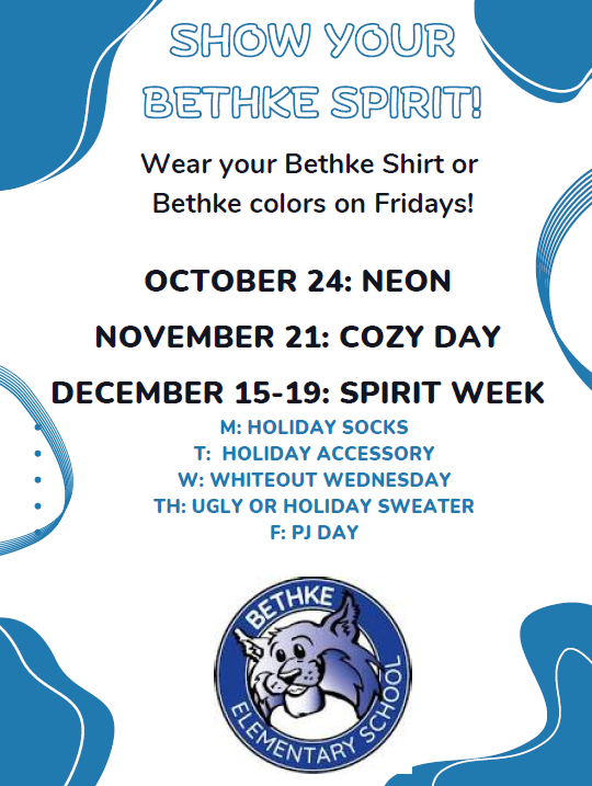 Upcoming Bethke Spirit Days