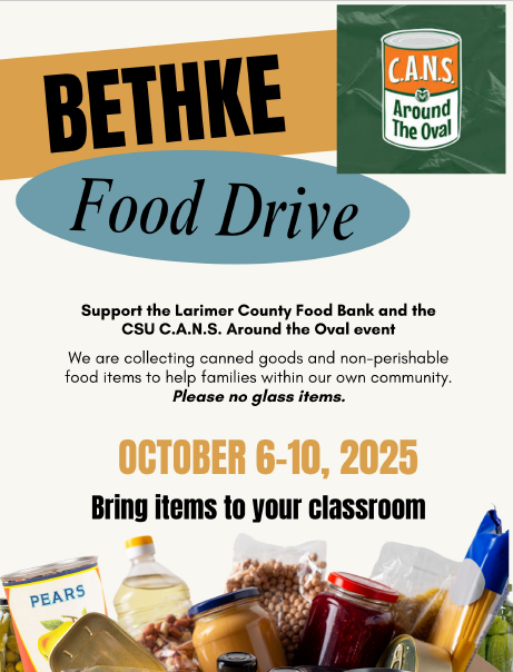 Bethke Food Drive October 6th to 10th
